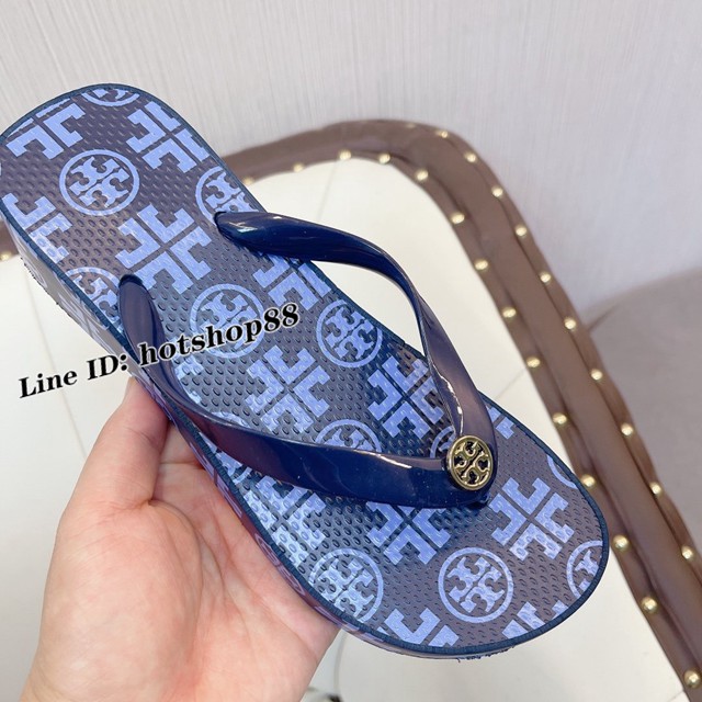 TORY BURCH2021年夏季新款女款坡跟人字拖TB官方春夏季主打款女士人字拖 dx2360